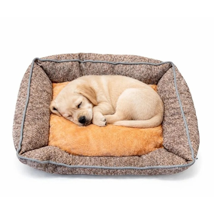 Pat pentru caini sau pisici – confortabil, din bumbac, pereti inalti, 50x41x16 cm, calitate superioara