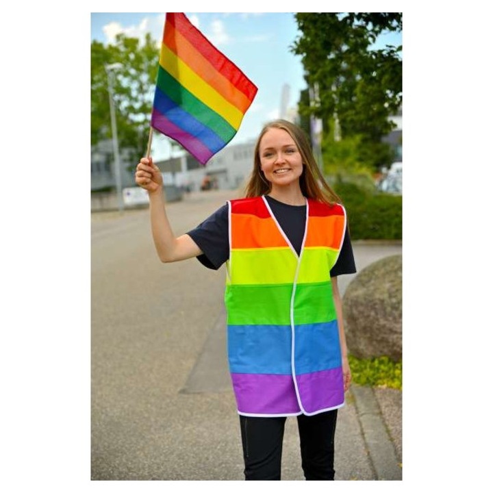 Vesta Unisex Reflectorizanta Rainbow Pride KXNATPRIDE, Red/Orange/Yellow/Green/Blue/Purple (Rainbow)​, S/M