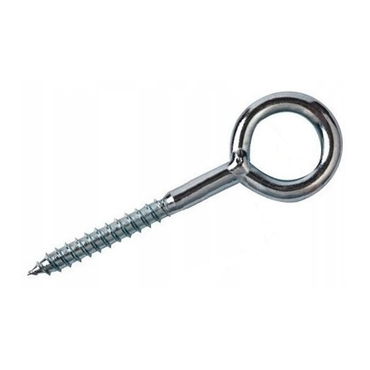 Set 25 Suruburi Cu Ochet Pentru Lemn, BKShop, 8x80 mm, Otel Zincat Pentru Protectie Anti, Coroziune Maxima, Ancorare Solida Si De Incredere In Structuri De Lemn