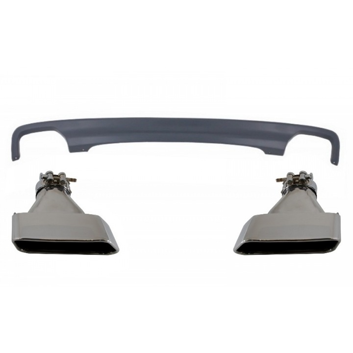 Difuzor de aer cu evacuare dubla compatibil cu BMW F10 F11 Seria 5 2011-2017 550I Design+Tobe Ornamente Sistemul de Evacuare