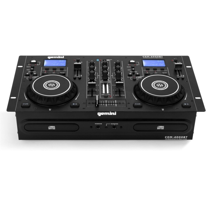 Player DJ CD/USB cu Mixer si Bluetooth, 2 Canale, Jog Wheels & Fader – Gemini CDM‑4000BT