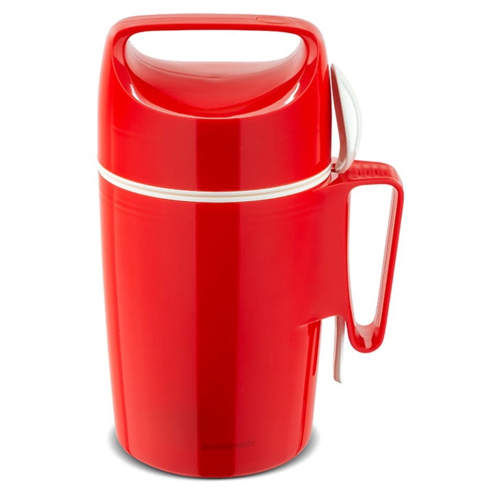 ROTPUNKT ételtermosz, 0,85L, CRAZY RED szín, műanyag védelemmel, 12 órán át tartja a meleget, 20 órán át tartja a hideget