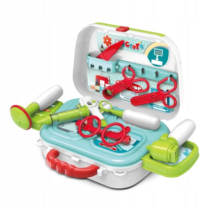 Set joaca doctor, LandToys, 12 accesorii, multicolor, cu valiza
