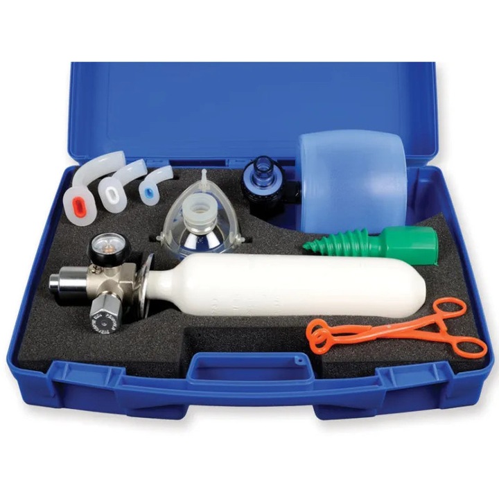 Kit de prim ajutor pentru reanimare SPEED-1 cu cilindru UNI - resuscitator autoclavabil, Golden Protect