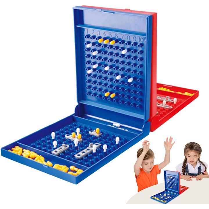 Настолна игра, логическа игра Statki, комплект от 2 панела, 2 комплекта кораби, 14x10x2cm, 20x15x4,5cm