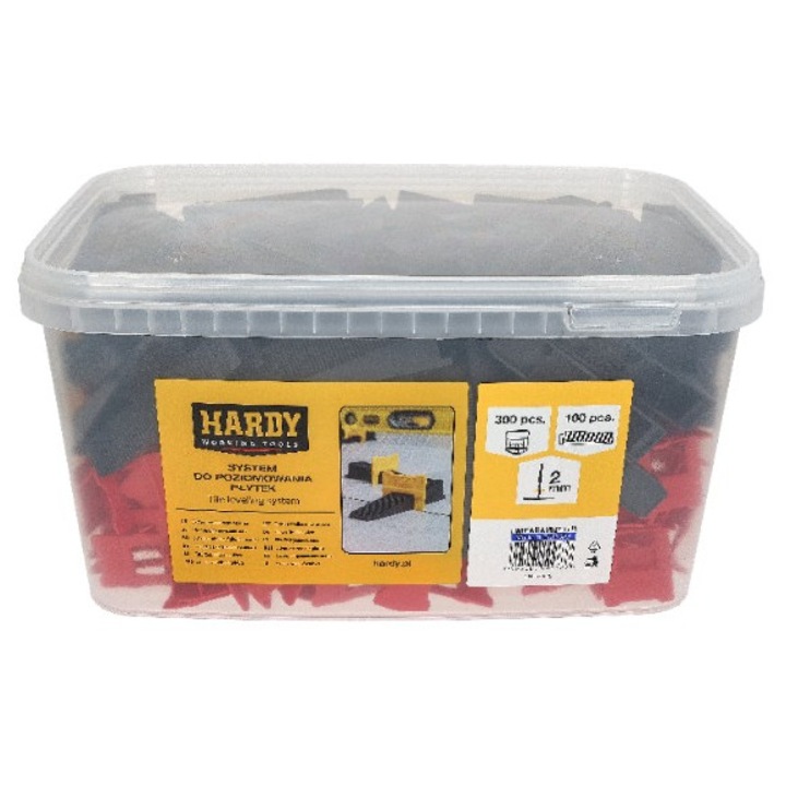 Sistem de pozitionare placi 2 mm, Kaem, 300 clipe + 100 clinuri, reutilizabile