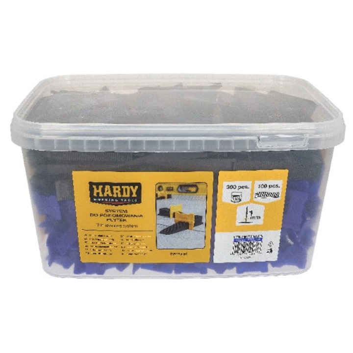 Sistem de pozitionare placi 1mm, Kaem, 300 clipe + 100 clinuri, reutilizabile