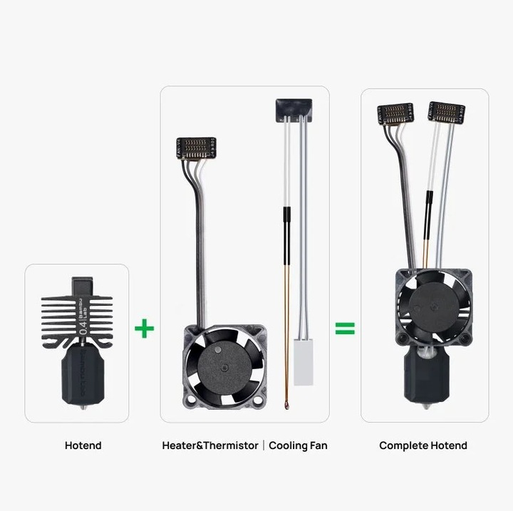 Hotend complet pentru Bambu Lab seria P1 0.4mm Hardened Steel