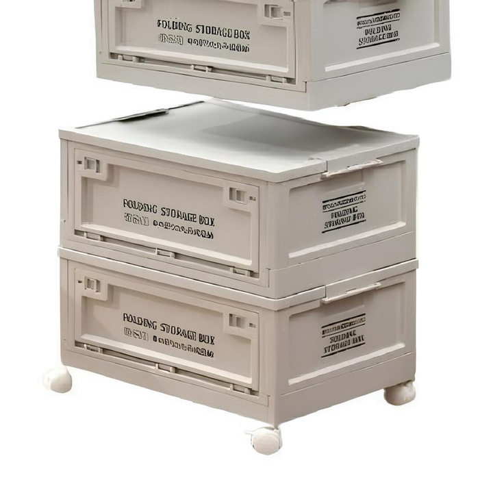 Cutie depozitare pliabila 30L, cu capac, pentru camping, 41,5x29,5x23,4cm