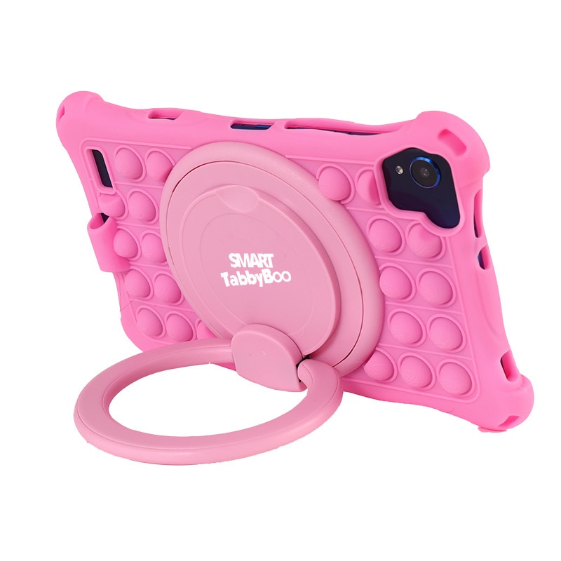 Tableta copii Popit, 8 inch, SIM card si Wi-Fi, 128GB, 8GB RAM, 1000 jocuri si activitati educative pentru copii, cartela SIM cadou, Android 12, OctaCore, ecranIPS, roz