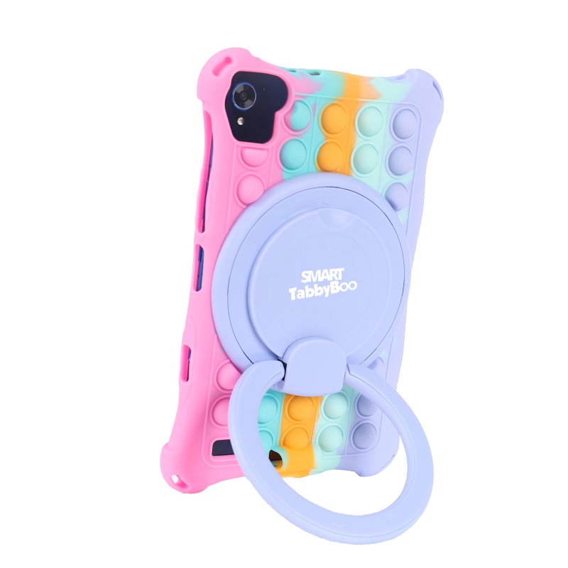 Tableta copii Popit, roz mixt, 8 inch, SIM card si Wi-Fi, 128GB, 8GB RAM, 1000 jocuri si activitati educative pentru copii, cartela SIM cadou, Android 12, OctaCore, ecranIPS