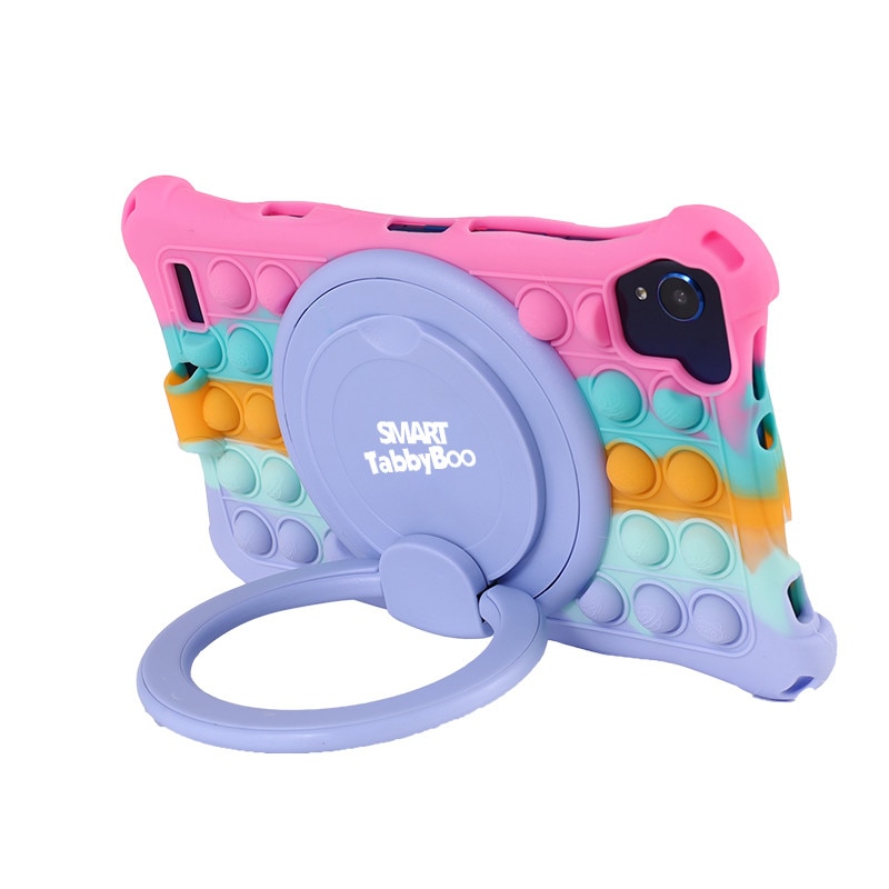 Tableta copii Popit, roz mixt, 8 inch, SIM card si Wi-Fi, 128GB, 8GB RAM, 1000 jocuri si activitati educative pentru copii, cartela SIM cadou, Android 12, OctaCore, ecranIPS