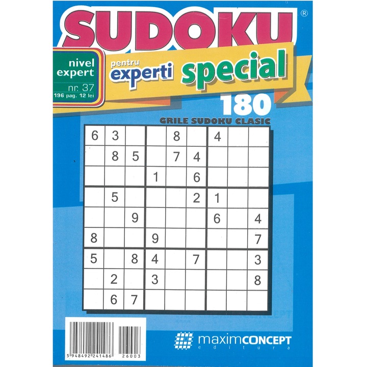 Sudoku pentru experti special 37 - nivel expert, editura Maxim