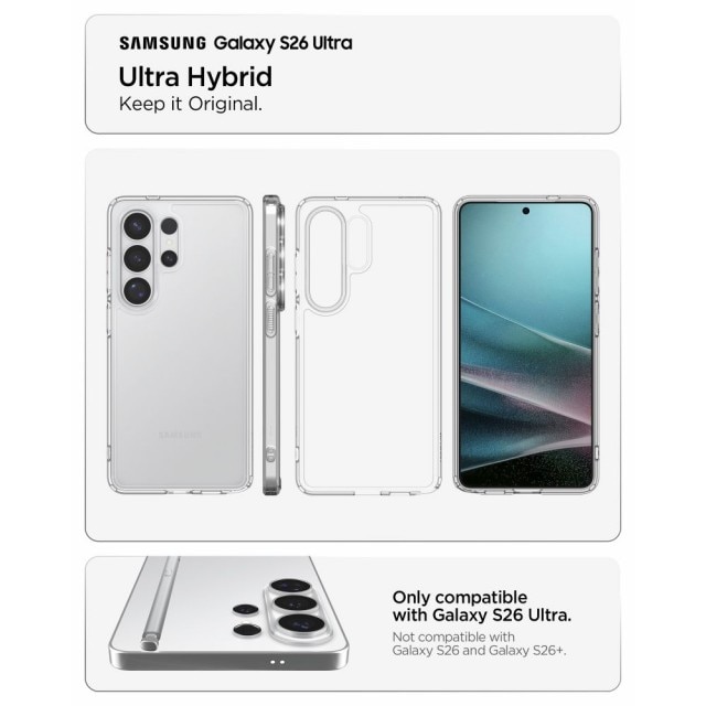 Husa Spate Spigen Ultra Hybrid Pentru Samsung Galaxy S26 ULTRA, Rezistenta La Socuri, Transparent