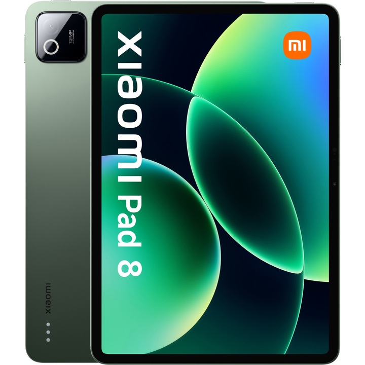 Таблет Xiaomi Pad 8, Pine Green с процесор 1x Cortex-X4 (3.21 GHz) + 3x Cortex-A720 (3.0 GHz) + 2x Cortex-A720 (2.8 GHz) + 2x Cortex-A720 (2.0 GHz), 8 GB, 128 GB, Android 16, Зелен