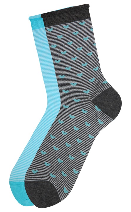 Органични дамски чорапи 2 чифта с малки сърца, безшевни удобни