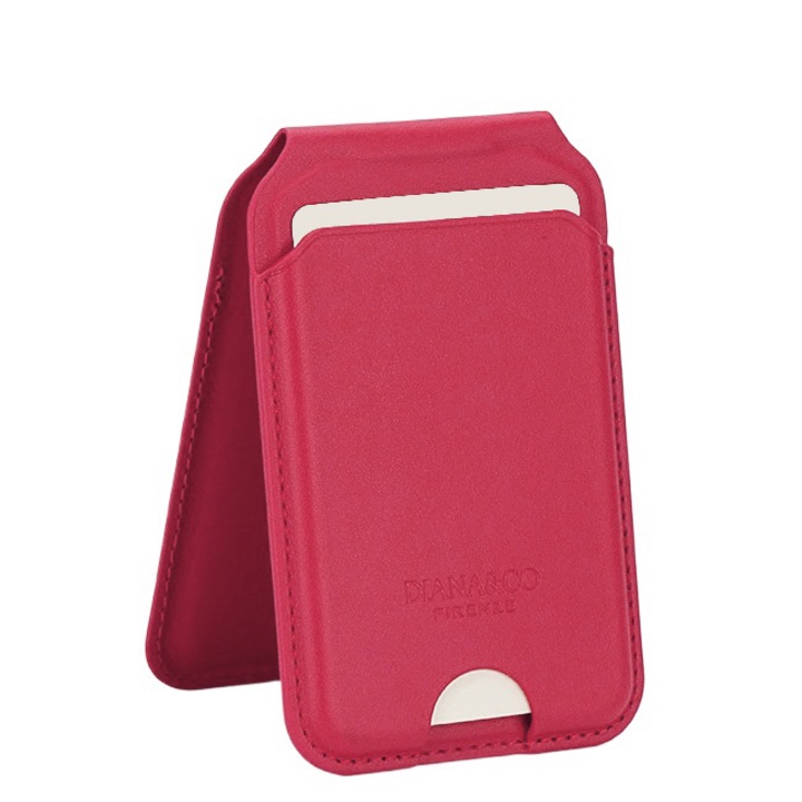 Port card cu blocare RFID și suport ajustabil, Rosu, 10x6.5x1