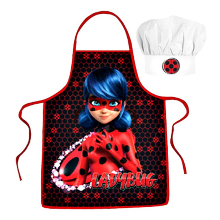 Sorturi bucatarie Miraculous Ladybug, ajustabil, poliester, multicolor
