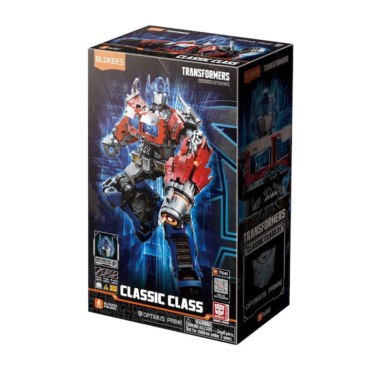 Figurina Transformers Classic Class Optimus Prime DIY, 12.5cm, 83 piese, iluminare LED