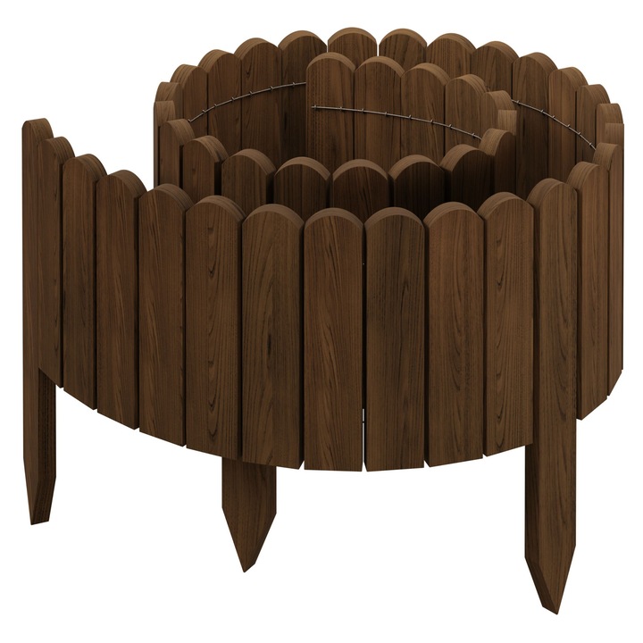 Bordură de grădină din lemn Be4Group, 30x200cm, maro închis, impregnată, flexibila