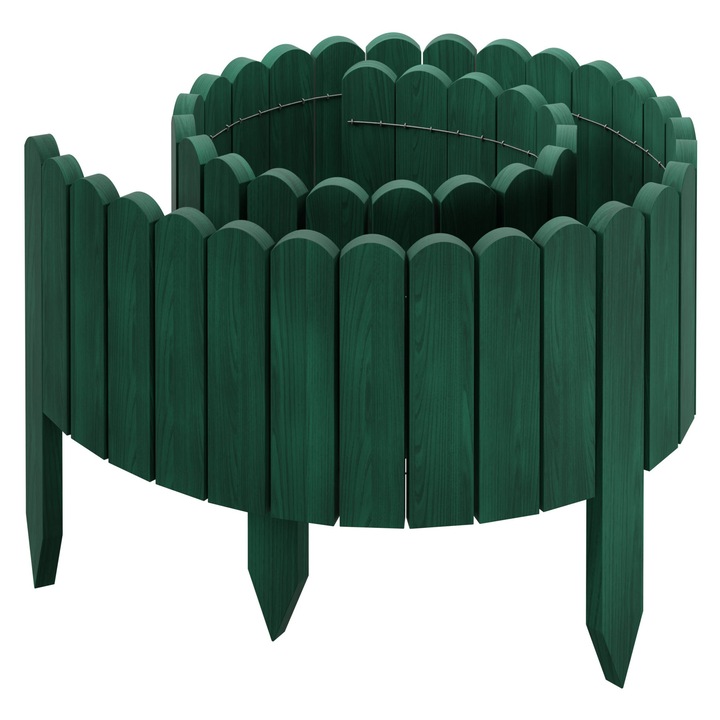 Be4nature Bordura flexibila din lemn 40 x 200 cm Verde inchis Impregnata bordura rulou pentru straturi si marginea gazonului