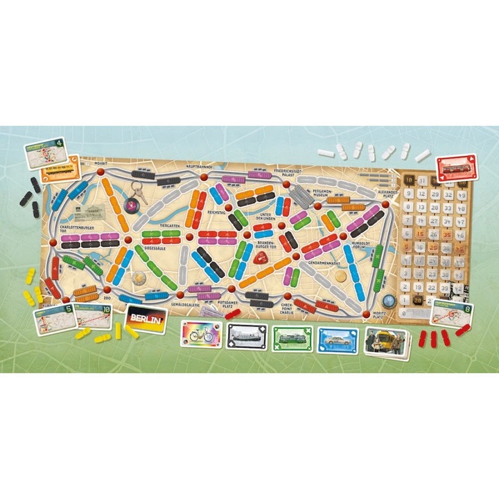 Társasjáték Wsiąść do Pociągu: Berlin, 44 villamos, 20 metrókocsi, többszínű