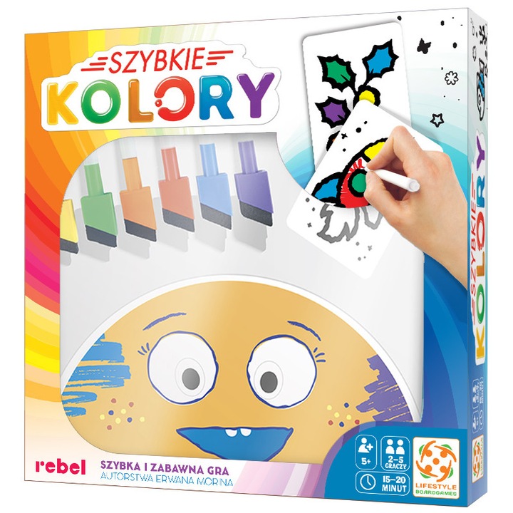 Társasjáték Szybkie Kolory, 2 változat, többszínű, utazócsomagolással