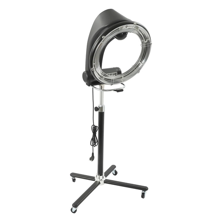 Инфрачервен сешоар, функции 3 в 1, 1000 W, въртене на 360°, регулируема височина, черен