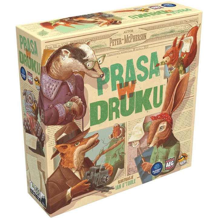 Társasjáték Prasa w druku, 1-6 játékos, 10 év+, 15-30 perc, teljes készlet