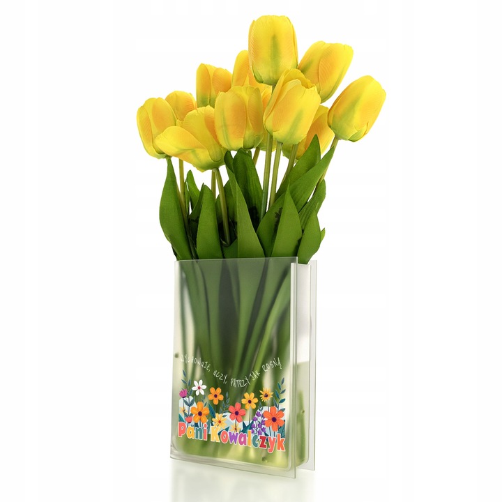 Vaza decorativa, 20cm, acril, personalizabila, pentru flori, design elegant, set pentru profesori