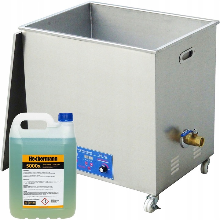 Set aparat de curatare ultrasonica Heckermann KS-240AL 78L, 5L lichid, 20-80°C, 650x450x620mm