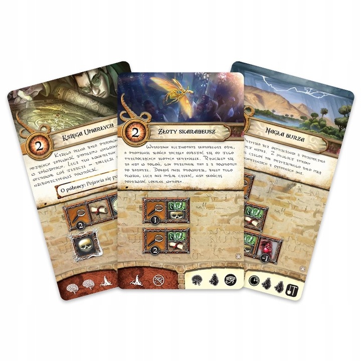Joc de societate Znak Starszych Bogow: Omeny Faraona, set, 1 instructiune, 3 carti Przedwiecznych, 6 carti Badaczy, 50 carti Prajitor, 30 carti Mitow