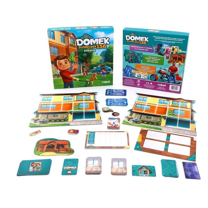 Domek társasjáték: Sloneczna 156, 1-6 játékos, 2 tábla, sokszínű