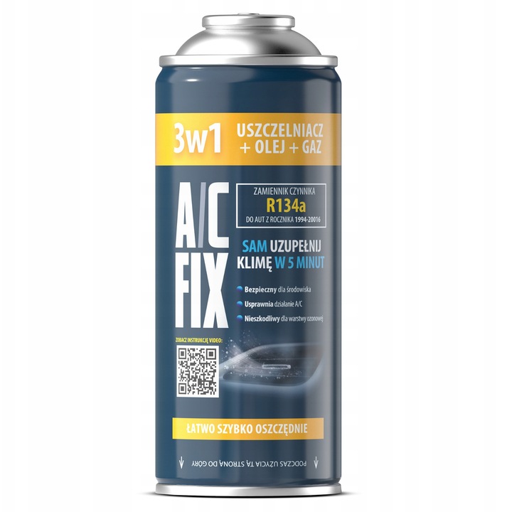 AC FIX 3 az 1-ben klímakészlet, 453g, R134a gáz, kenőanyag