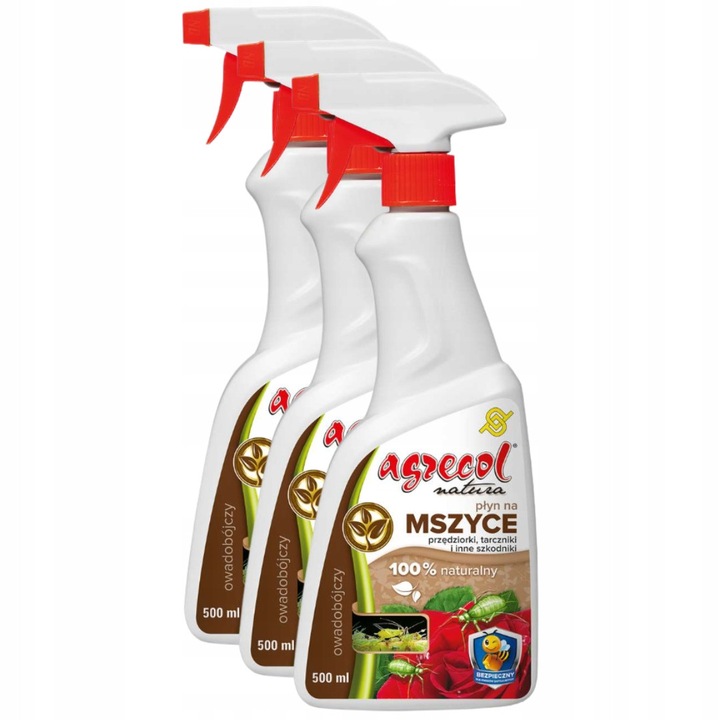 Preparat insecticid Agrecol, set 3 bucati, 500ml, natural, pentru eliminarea afidelor si altor daunatori