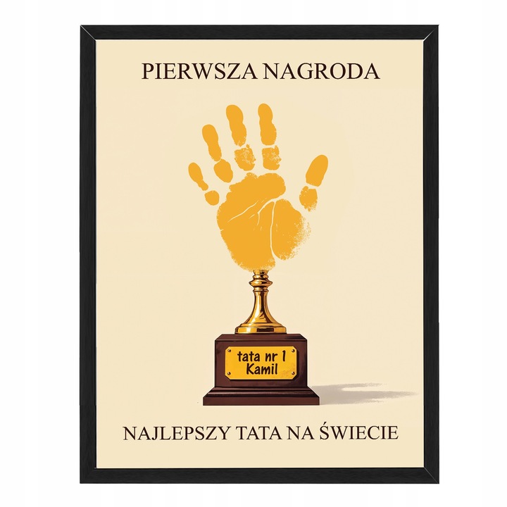 Plakat in Rama, 30x40 cm, design modern, personalizabil, culoare neagra, cadou pentru Tati