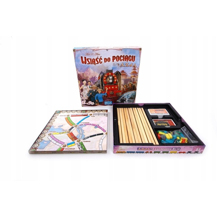 Ticket to Ride: Ázsia, 2 térkép, 6 játékos, többszínű