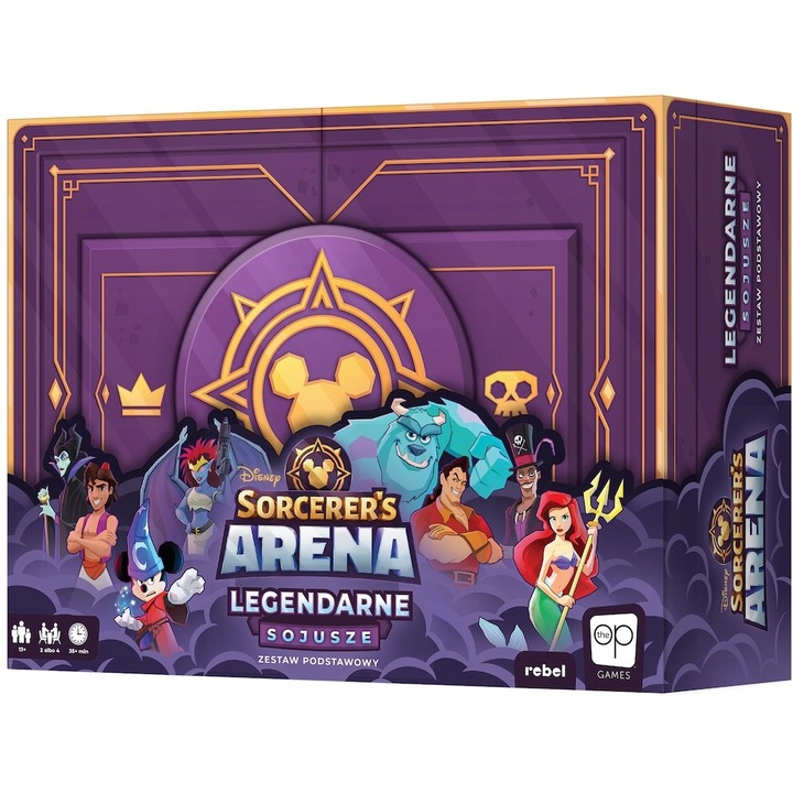 Joc de societate Disney Sorcerer's Arena: Legendarne sojusze, 8 figurine, 8 carti abilitati, 2-4 jucatori