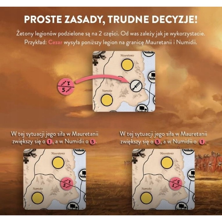 Cezar társasjáték, stratégia, 1-2 játékos, 20 perc, lengyel változat