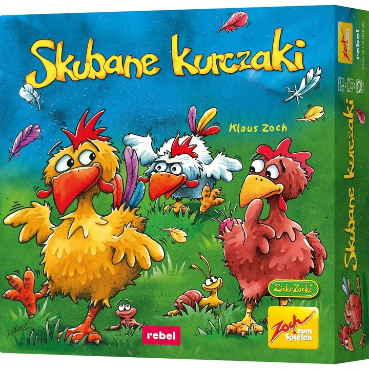 Társasjáték Skubane kurczaki, 24 csempe, 12 kifutócsempe, 4 figura, többszínű
