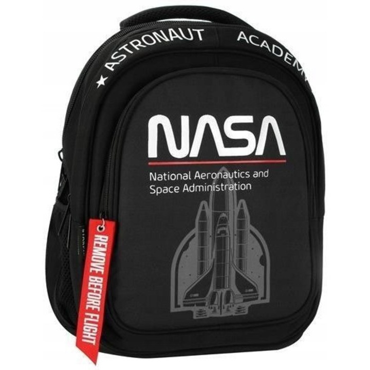 Iskolatáska Starpak, fekete, 43x35x21cm, 1 rekeszes, 2 elülső zsebbel