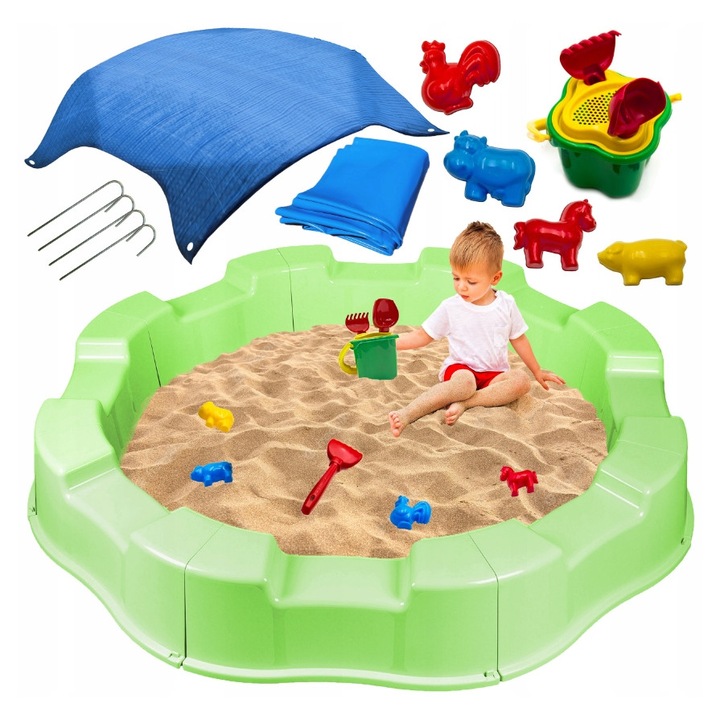 Piasca pentru copii, 8 module, 160x22cm, multicolor, set cu suport 2x2m