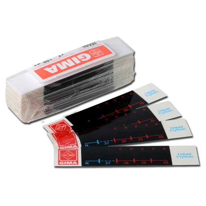 Termometru cu cristale lichide, non toxic, reutilizabile, pachet cu 100 blistere, Gima