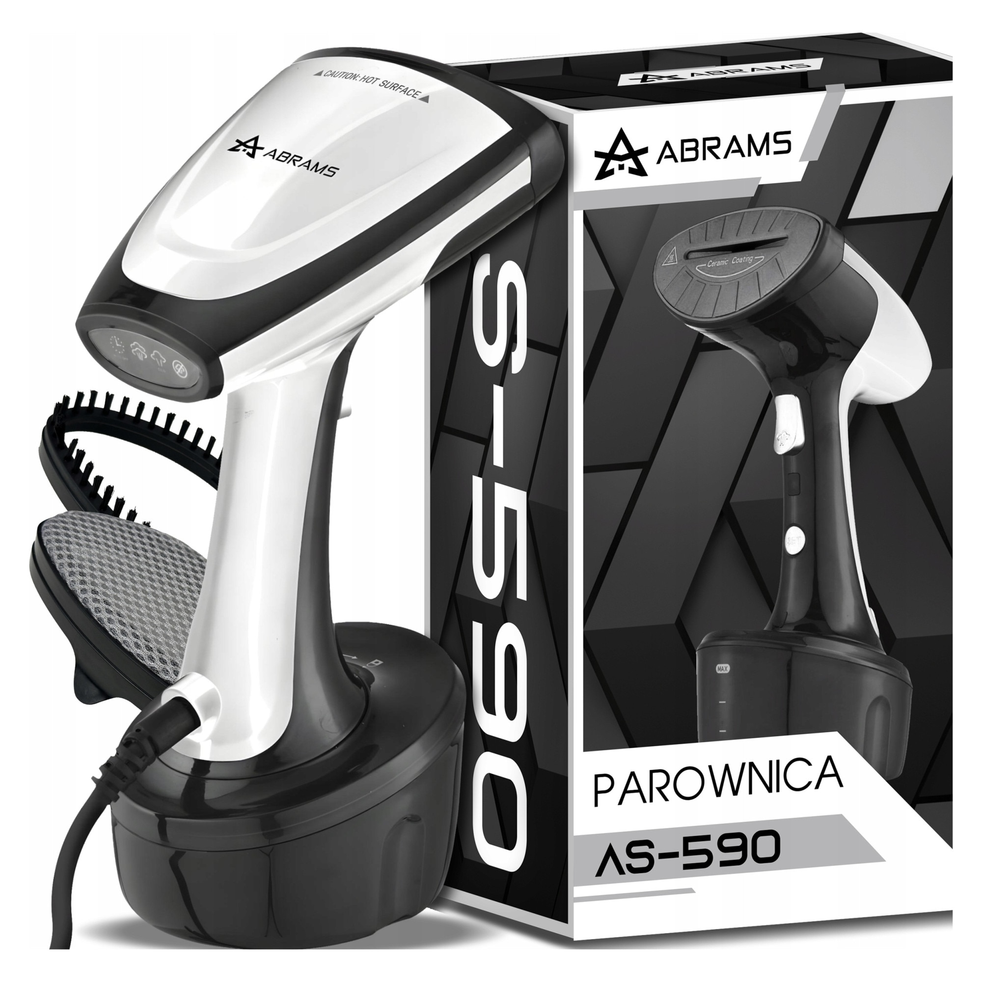 Parownica pentru imbracaminte Abrams, 1800W, 45g/min, ceramica, rezervor 300ml, cablu 2m