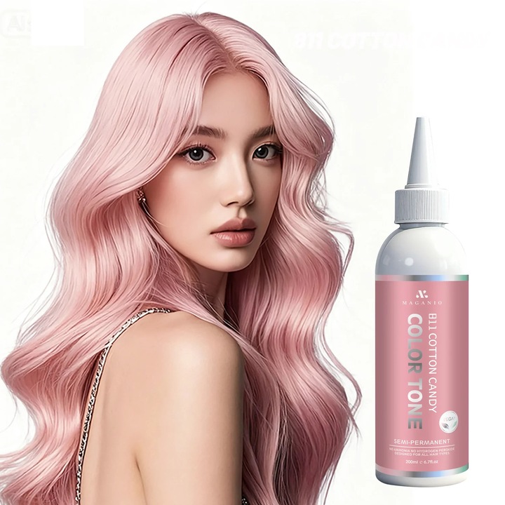 Vopsea de par semipermanenta profesionala – Roz intens, 200 ml