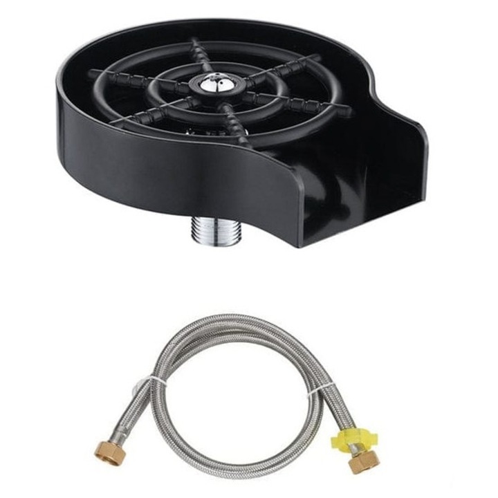 Set Spalator Automat Pahare, Sunbest, 14cm, Plastic Premium, Negru, Jet Presiune Puternic, Curatare Rapida Cani Sticle, Furtun Flexibil, Kit Instalare, Eficienta Bucatarie, Design Inovator, Practic, Durabil