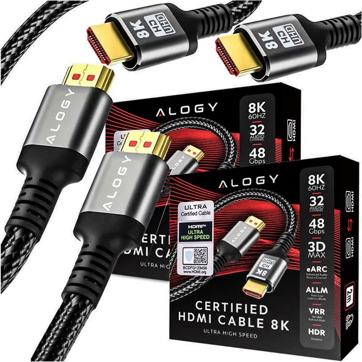 Alogy PREMIUM HDMI 2.1 kábel 1.5m, 8K, 4K, eARC