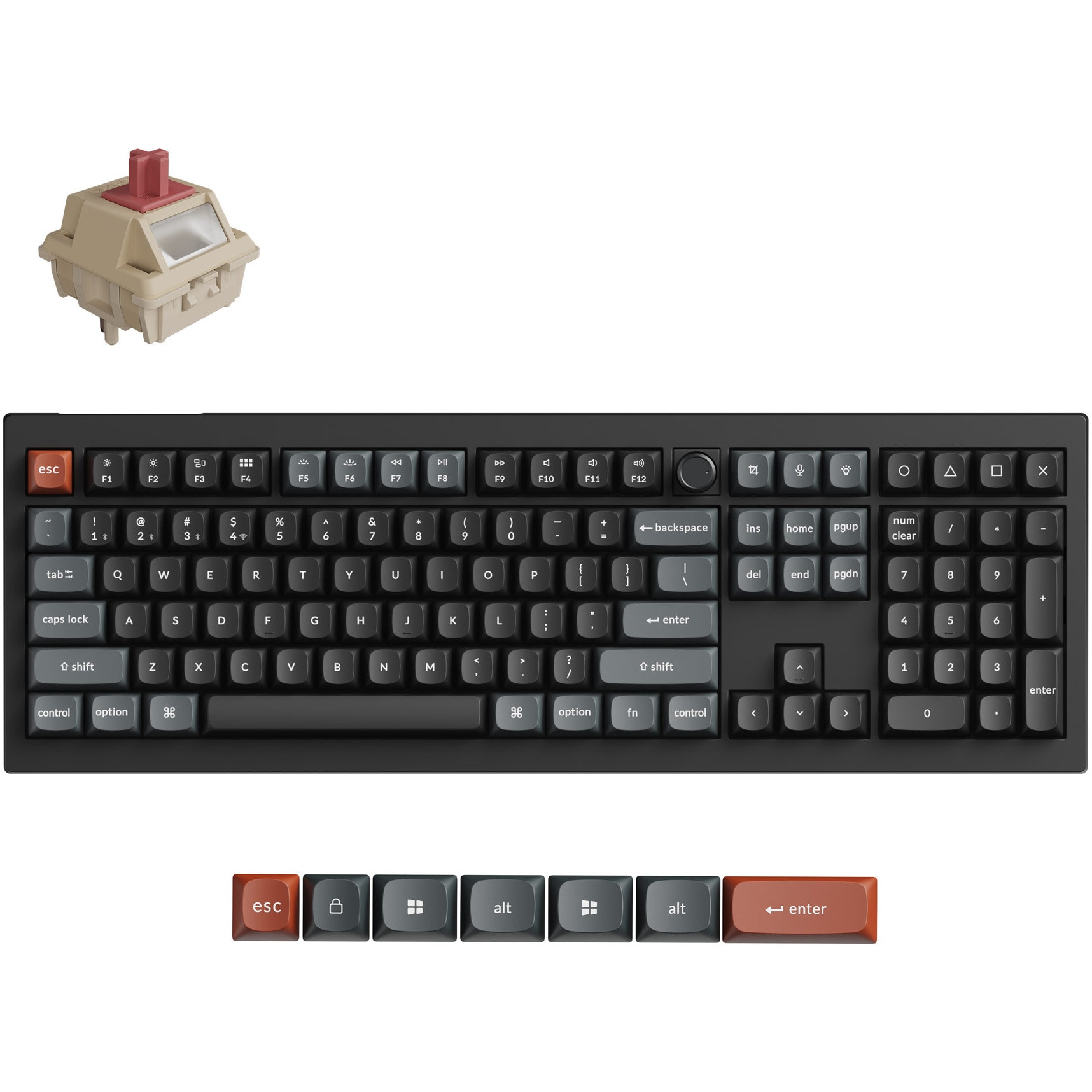 Tastatura mecanica wireless Keychron V6 Ultra 8K, BT/2.4GHz/Wired
