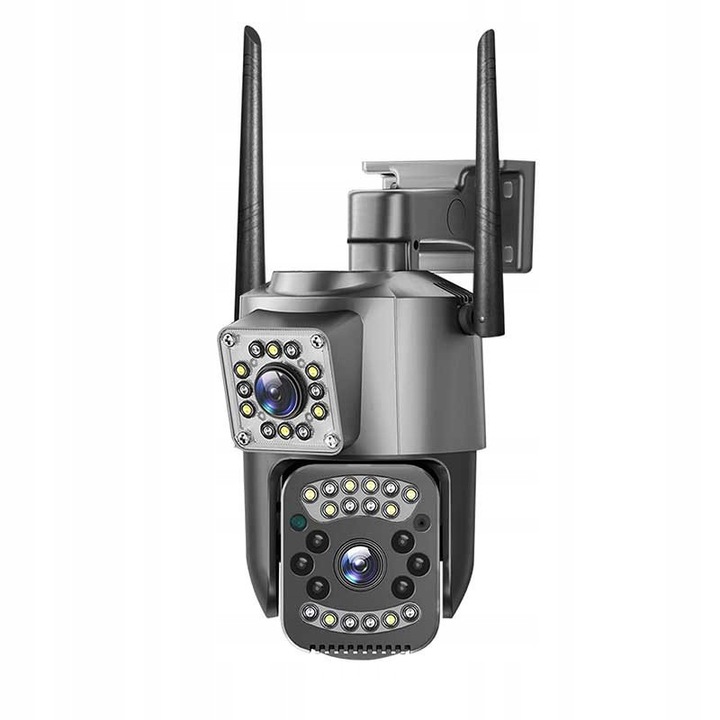 IP въртяща се камера V-22 Pro, две лещи, 4MP, аудио, наблюдение на движение, черно-сиво