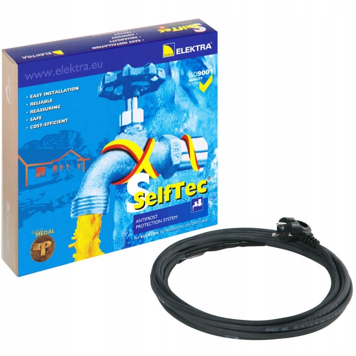 Elektra SelfTec 16/10 önszabályzó fűtőkábel, 10m, 230V, 16W/m, méret 6x9mm